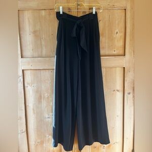 Flowy Wide Leg Black Pants, Size S